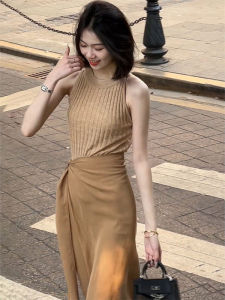 YUEZHONGWEI | French Style Summer Tank Top Slim Fit Cinched Waist