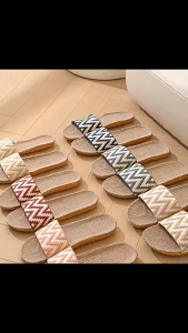 Linen Rattan Indoor Slippers Hotel Guest Slippers for Women and Mens High quality slippers Couples home slippers