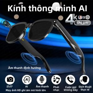 GUHUAVMI | Kính Thông Minh AI Tích Hợp Camera 1080P Bluetooth 5.4 Âm Thanh Mở Tai Micro Kép Khử Tiếng Ồn ENC Chống Nước Dành Cho Nam Giới