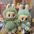 Super Low Price] Bubble Labubu Mart Heartbeat Macaron 2nd Generation Sitting Party Vinyl Face Plush Doll Toy. 