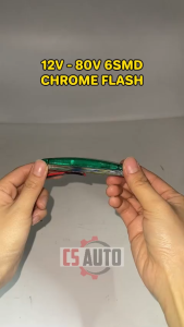 LED 12V - 80V 6smd Chrome Base Flashing Side Lamp Truck Lorry Trailer Lampu Sisi Kelip Kelip Lori Treler