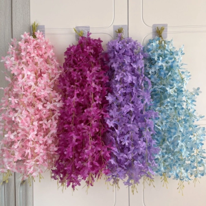 1pcs 50cm/Piece Artificial Fake Wisteria Vine Ratta Hanging Garland Silk Flowers String Home Party