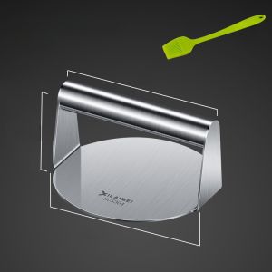 Square 304 Stainless Steel Manual Meat Presser Kitchen Tool for Cooking Hamburgers And Steaks Home Use Cooking Utensil