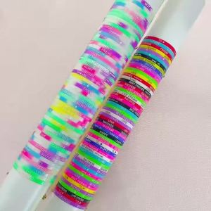 50/100Pcs/Lot Fashion Multi-Color Luminous Women Men Sport Silicone Bracelets Mix Style Daily Wearing Jewelry Accessories
