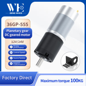 ZENG WHCD | 36GP-555 Miniature Planetary Gear DC Brushed Motor 12V-24V All-Metal Gears Reversible Rotation High Torque 100KGCM Gear Motor