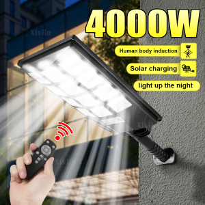 800000LM 4000W LED Solar Lights Outdoor Super Bright Solar Flood Lamp With Human Body Sensing Waterproof Garden Street Wall Lamp