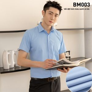 Boman | Áo Sơ Mi Nam Xanh Dài Tay Phong Cách Công Sở Mùa Hè