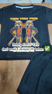 Baju Kaos Setelan Anak Laki Laki Karakter Anomali Tung Tung Sahur Kembar Keren 1 - 10 Tahun - DTF
