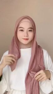 Pashmina Plisket Full PART 3 Ceruty Babydoll Tanpa Garis Tengah - Pleated Shawl Malaysia