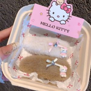 Cute Fluffy Kt Butterfly Knot Waterdrop Hair Clip Sweet Beach Side BB Clip Hair Accessories Fresh out Fashion Jewelry