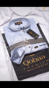 Jubah Saphire Muslims gamis Qobaa Kombinasi Manset Premium Polyester Katun