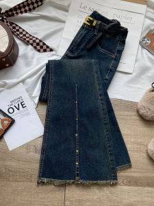 High Waist Bell Bottom Jeans Womens Fashion Design Slimming Trendy Cotton Stretch Denim Pants Autumn Collection