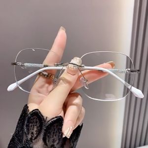 Kacamata Fashion rimless Bluecromic Wanita Photocromic  Anti Radiasi Blueray Frame 2In1 A015