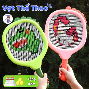 Vợt Cầu Lông / Tennis 2in1 Trẻ Em Hình Pony / Khủng Long - Đồ Chơi Vợt Thể Thao Pickleball Cho Bé