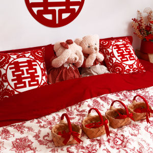 Wedding Celebration Bedding Dolls Pair Pillow New Couple Gift Bedroom Figurines Toys High End Plush Material Cartoon Style