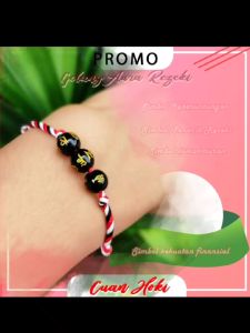 Gelang Cuan Hoki: Mantra Tibet Tridatu Hitam 3 Bola Asli Gelang Khas Bali
