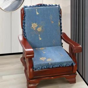 Thickened Solid Wood Sofa Cushion with Backrest Integrated Design Redwood Cool Chair Pad Winter Three-Seater Couch Pad