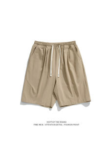 Café Brown Mens Casual Loose Fit Workwear Shorts Summer American Retro Brand Straight Leg Outdoor Wear Five-Quarter Pants