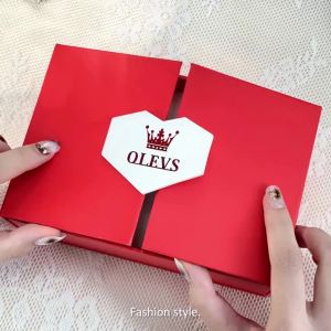 Đồng Hồ Đeo Tay Nữ Thạch Anh OLEVS Nhật Bản Vòng Đeo Tay Bằng Thép Không Gỉ Mặt Số Phát Sáng "Tình Yêu" Thời Trang Thanh Lịch Chống Nước Chống Sốc Dành Cho Nữ