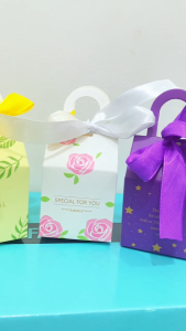 Box Kotak Kecil Permen Souvenir Tas Bingkisan Hadiah Kotak Coklat Motif Bunga Hampers Ulang Tahun Anak PST