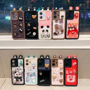 Ốp lưng OPPO Viền Nổi Da Vân Gắn Stike Tai Thỏ Kute cập bến ( Chống Bẩn )