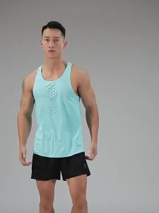 Mens Ultra-Light Quick-Dry Running Vest Summer Breathable Men Tops Marathon Athletics Fitness Gym Sport Training Workout Apparel