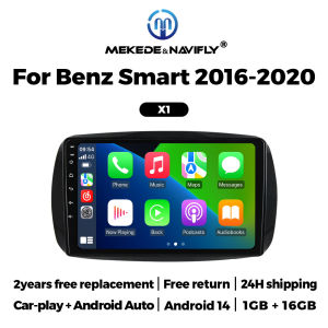 MEKEDE Android Auto Wireless Carplay Car Radio Screen For Mercedes Smart 453 Fortwo 2014-2020 Car Multimedia Video Player BT RDS