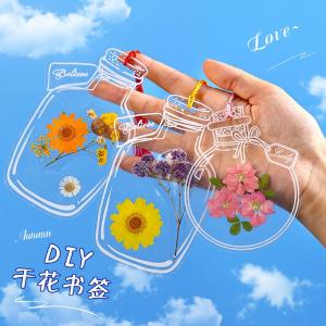 Handmade Dry Flower Bookmarks DIY Materials Transparent Leaf Specimen Preservation Film Spring Collection Album in Bottle