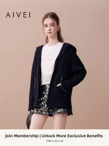 AIVEI | Autumn Youthful Casual Street College Hooded Knit Cardigan