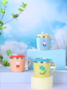 MUG GELAS ANAK KARAKTER SEDOTAN SPORT EDITION STAINLESS STEEL 304 / MUG LUCU / STRAW MUG / CHILDREN'S LEAK-PROOF CUPS / CHILDREN'S STRAW CUP