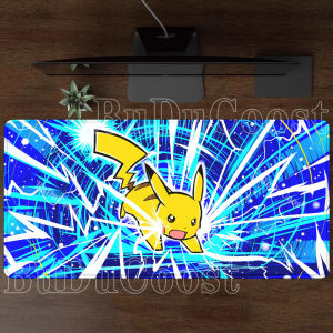 Bandai | Pikachu Pokemon Tấm Lót Chuột Cỡ Lớn XXL HD In Hình Viền Cao Su Bàn Phím Máy Tính & Thảm Để Bàn Chơi Game Cho Văn Phòng Và Máy Tính Xách Tay
