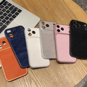 Ốp Lưng iPhone Cao Cấp Chất Liệu Nhung PU Mờ Chống Sốc Bảo Vệ Toàn Diện Có Cửa Sổ Lớn Chống Trượt Tương Thích Với Các Dòng Máy Từ 14 Đến 18 Pro Max