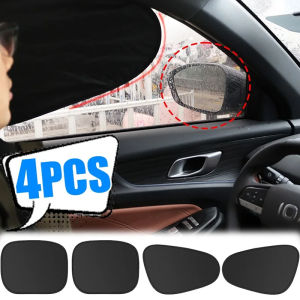 4ชิ้นม่านกันแสงแดดแผ่นกรองแสงติดรถยนต์รองพื้นโล่ฉนวนกันความร้อนความร้อนภายในดูดซับไฟฟ้าสถิตม่านตาข่ายรถยนต์เพื่อความเป็นส่วนตัว