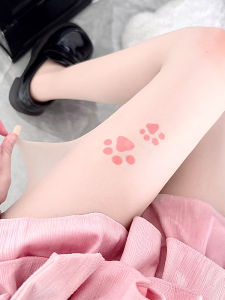 ถุงน่องผ้าไหมลายตุ๊กตาแมวตัวต้นแบบอเนกประสงค์ นุ่มสบาย ป้องกันการจับเสื้อผ้า ถุงเท้ายาวถึงเข่าสำหรับฤดูร้อน