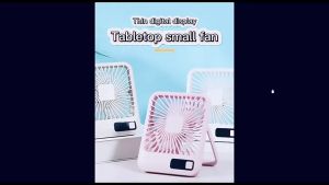 พัดลมชาร์จไฟ พัดลมตั้งโต๊ะ usb อายุการใช้แบตนาน 5 ความเร็ว หน้าจอ LED  จอแสดงผลดิจิตอล  ปรับมุมและแขวนได้ Desktop fan