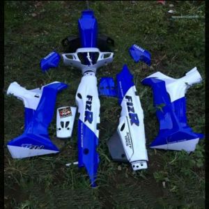 Cover Body halus fullset biru putih Fiz R F1z R  Fiz r fullset warna malboro biru putih set striping  Cover Body fullSet Halus YAMAHA F iz R Malboro biru set stripping