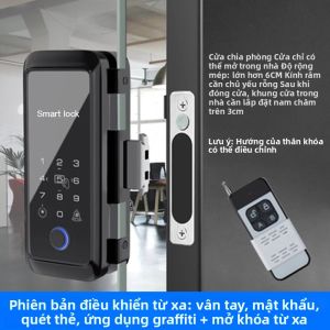 Khóa Cửa Thông Minh C2 Bluetooth RFID Vân Tay Kính Cửa Đơn/kép Điều Khiển Bằng Ứng Dụng Tuya Khóa Then Cửa Hợp Kim Kẽm Dành Cho Cửa Gỗ/kính