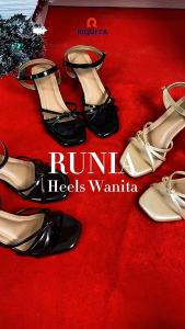 Riqueza RUNIA Sandal Wanita Heels 5 Cm Hak Lancip Hitam Cream Coklat