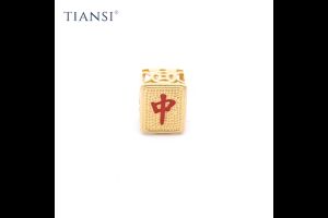 TIANSI 916 (22K) Gold Red Zhong Abacus Charm 红中算盘路路通 PC022-027 Charm Emas