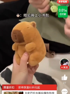 LL Fluffy Capybara Bag Charm Plushie Anak Patung Plush Cute Plushie Doll Patung Comel Charms Capybara Lembut动漫卡比巴拉钥匙链