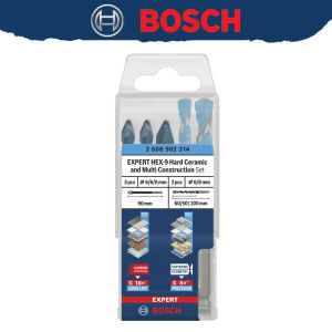 Bosch | BOSCH 2608902314 Professional HEX-9 HardCeramic + HEX-5 Drill Bit Set 5 Piece Diameter 6/8 mm 90/100mm Concrete Bits