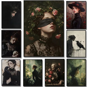Gothic Raven Princess Jigsaw Puzzle 1000PCS-50X70CM Victorian Dark Scene Focus Activity Leisure Time Gift