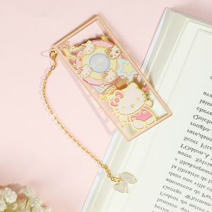 Kitty Metal Bookmark Student Textbook Clip Practical Cute Cartoon Hello KT Gift Lông Tua Rua Kim Loại Đồ Dùng Văn Phòng Phẩm
