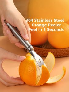 304 Stainless Steel Orange Peeler Home Use Orange Meat Extractor Peeling Knife Fruit Cutting Pomegranate Citrus Peeling Tool
