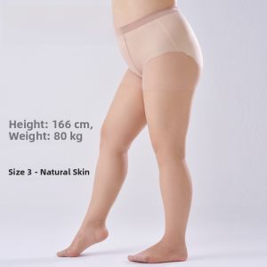plus Size Elastic Anti-snag Dreamy Stockings Womens Thin Pantyhose Double Crotch High Waist Leggings Nylon Spandex Blend