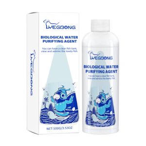 Yegbong Fish Tank Biological Water Purifying Agent Freshwater Aquarium Water Clarifier Clears Cloudy Water Water Clarifier for Fish Tank Algae Removal Agent Fish Tank Water Conditioner Biological Water Purifying Powder Aquarium Cleaner Enhances Water
