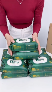 Thùng 10 Gói Khăn Ướt Lamy Không Mùi Cho Trẻ Sơ Sinh 80 Tờ/Gói