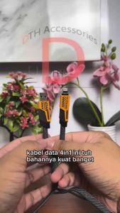 Kabel Data Fast Charging 4in1 up to 65 Watt Convertible Metal USB to Type C USB to Lightning Type C to Type C & Type C to Lightning