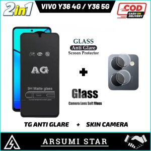 Promo Paket Murah 2 IN 1 Tempered Glass Ceramic Matte Anti Spy VIVO Y36 4G / Y36 5G Tg Anti Gores Ceramic Matte Anti Spy + Garskin Carbon 3D
