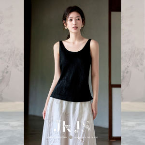 JK&JS | Chinese Style Slim Fit Acetic Acid U-Neck Sleeveless Vest